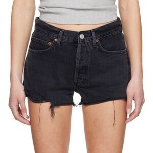 Agolde Parker Vintage Cut off short in color Theme Black